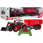RC traktor s vlečkou 2,4Ghz 1:28 červený RTR